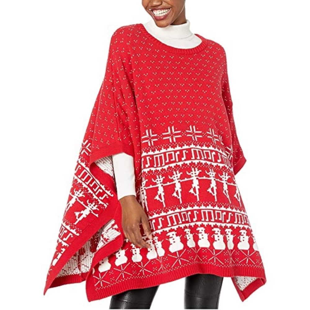 Whoopi Holiday Collection knit cape